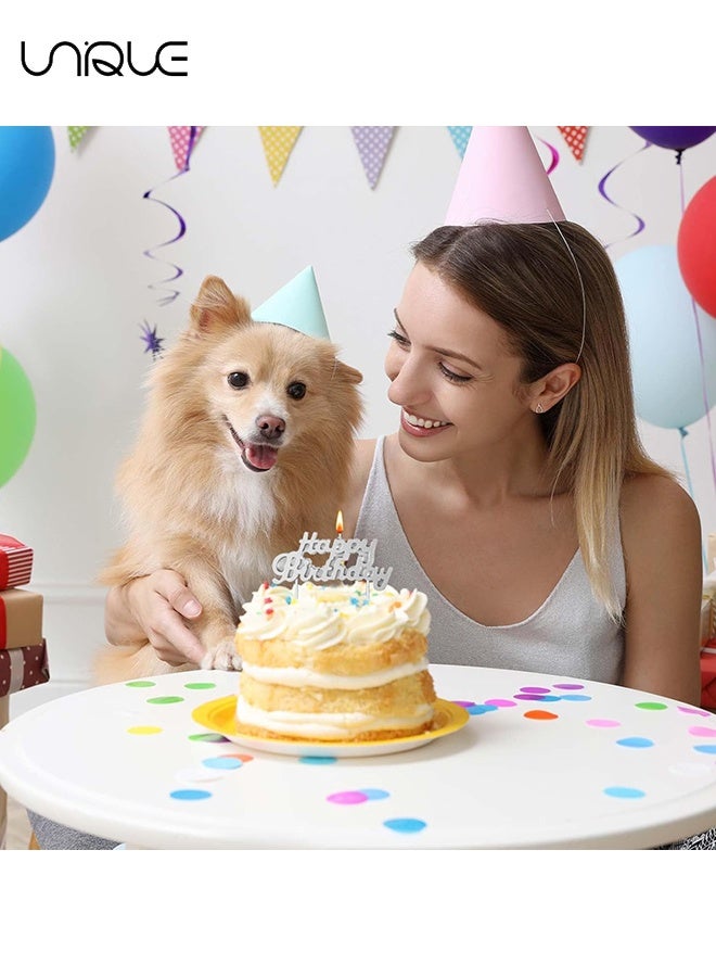 يونيك 11 قطعة مجموعة شموع - 2.95 بوصة شمعة قصيرة رقيقة حلزونية - عيد ميلاد سعيد شمعة كعكة عيد ميلاد شمعة زخرفة - لتزيين الكيك لوازم حفلات زينة عيد ميلاد (فضي) - Image 3