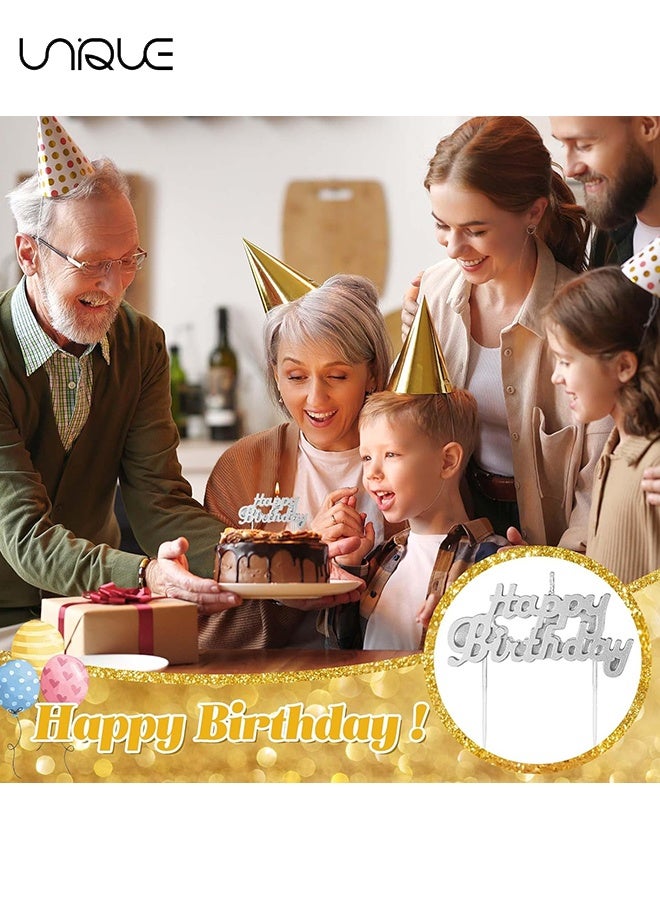 يونيك 11 قطعة مجموعة شموع - 2.95 بوصة شمعة قصيرة رقيقة حلزونية - عيد ميلاد سعيد شمعة كعكة عيد ميلاد شمعة زخرفة - لتزيين الكيك لوازم حفلات زينة عيد ميلاد (فضي) - Image 5