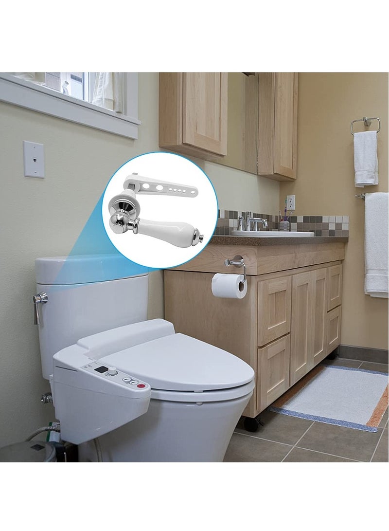 Zikra Toilet Cistern Lever Flush, Ceramic Toilet Flusher Handle, WC Cistern Flush Lever, WC Lavatory Flush, Water Tank Toilet Handle with Ceramic Handle, Toilet Cistern Lever Flusher - Image 3