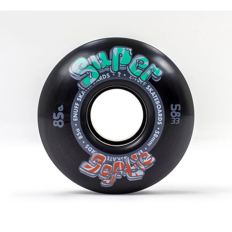 Enuff Super Softie Skateboard Wheels Black 58mm 85A [set/4]