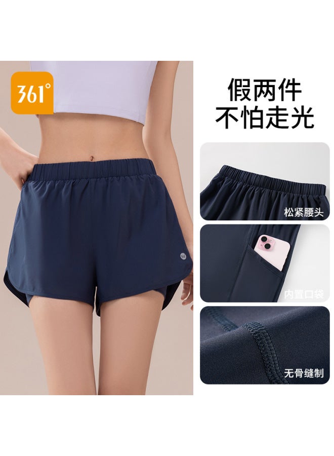 361 Sports Shorts For Women  New Summer Anti-exposure Wearable Yoga Fake Two-piece Fitness Running Shorts