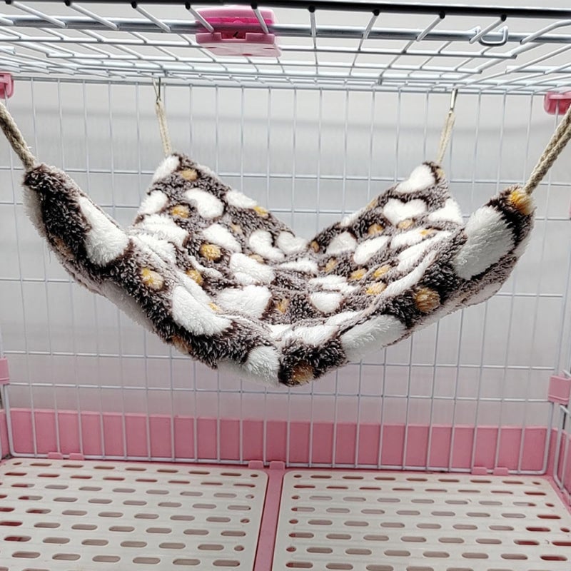 Plush Chinchilla Bed And Hanging Hammock Heart Pattern Small Animal Sleeping Sack - Image 5
