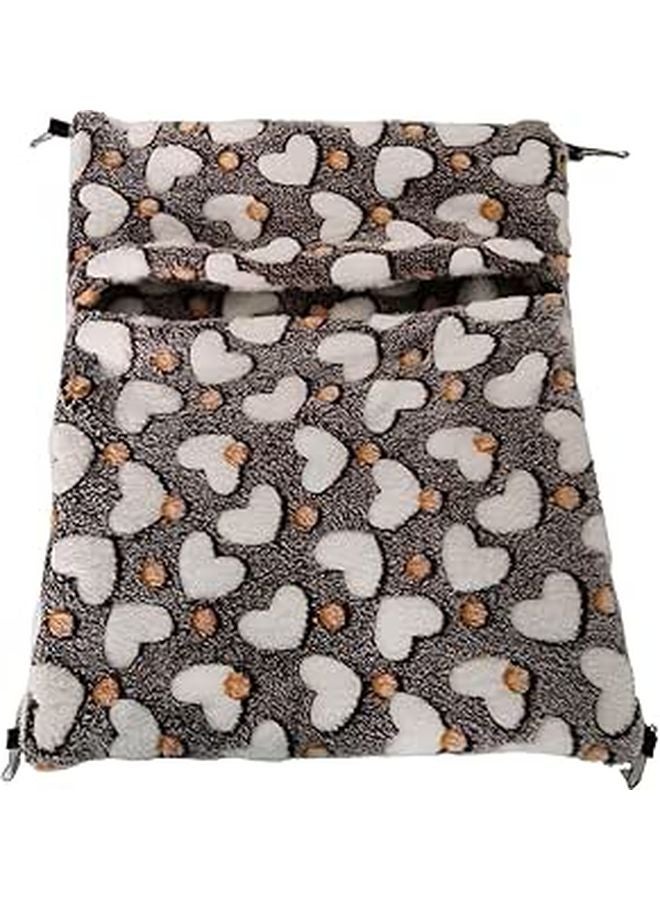 Plush Chinchilla Bed And Hanging Hammock Heart Pattern Small Animal Sleeping Sack - Image 1
