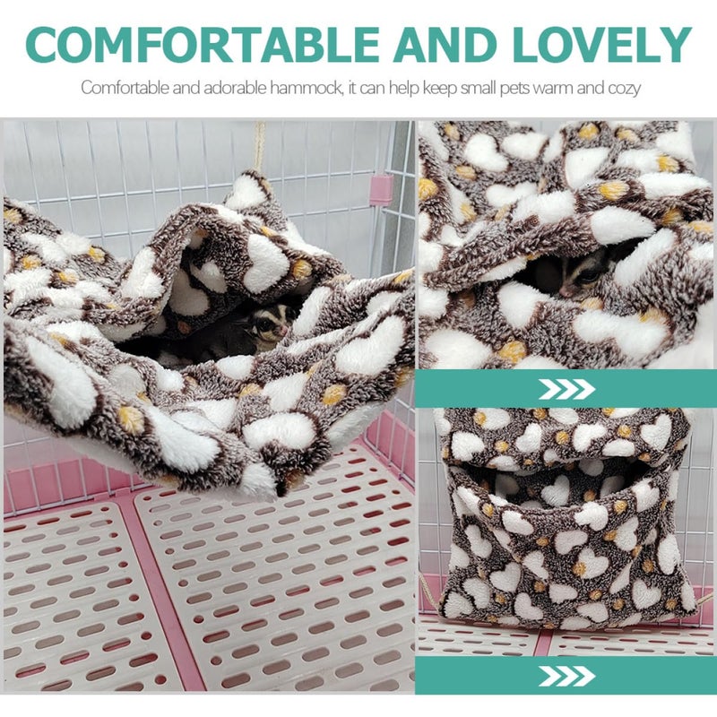 Plush Chinchilla Bed And Hanging Hammock Heart Pattern Small Animal Sleeping Sack - Image 4