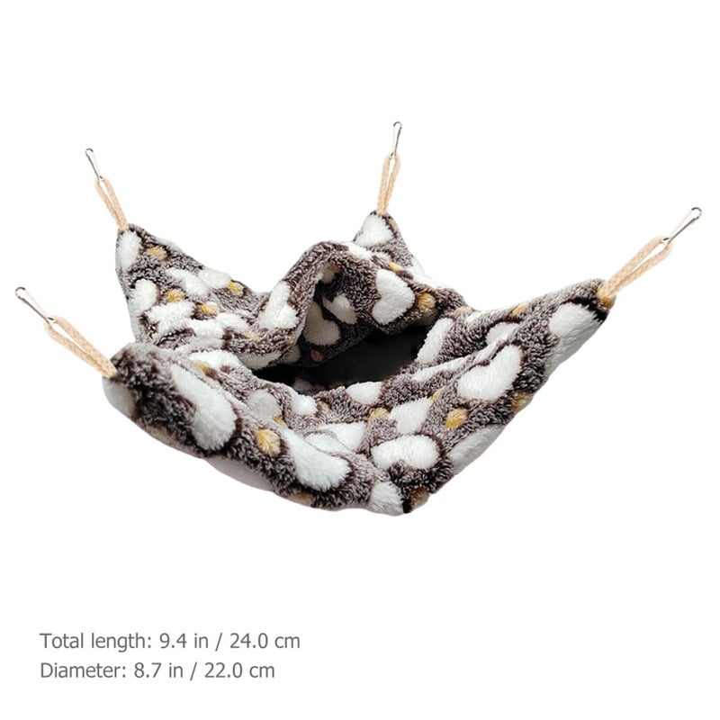 Plush Chinchilla Bed And Hanging Hammock Heart Pattern Small Animal Sleeping Sack - Image 3