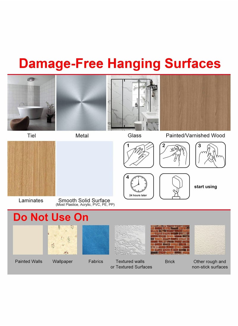 SYOSI 18PACK Adhesive Hooks Heavy Duty Wall Waterproof Oilproof Kitchen for Hanging Coat Hat Towel Robe Key Clothes Hook Mount Home Bathroom Office  - Image 5
