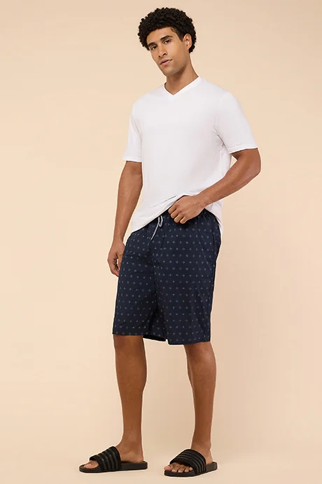 أر أند بي Printed Lounge Shorts with Drawstring Waist