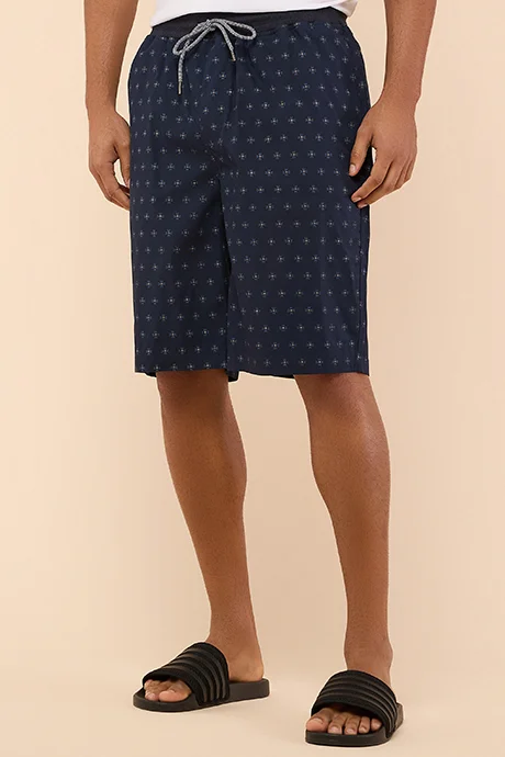 أر أند بي Printed Lounge Shorts with Drawstring Waist