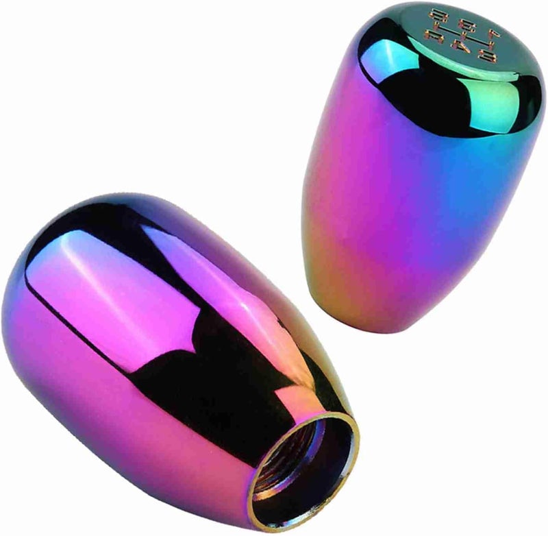 Car Manual Gear Shift Knob Shifter Lever Stick with 3 Adapters 8mm 10mm 12mm - Durable Metal Construction, Smooth Polished Surface, Universal Fit for Most Manual Cars (Colorful) - Image 3