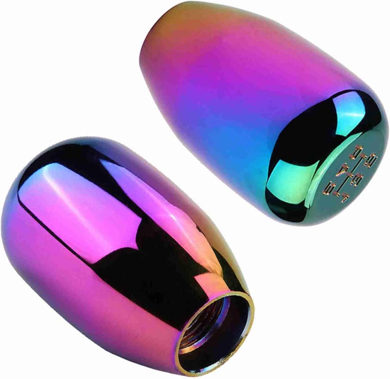 Car Manual Gear Shift Knob Shifter Lever Stick with 3 Adapters 8mm 10mm 12mm - Durable Metal Construction, Smooth Polished Surface, Universal Fit for Most Manual Cars (Colorful) - Image 2