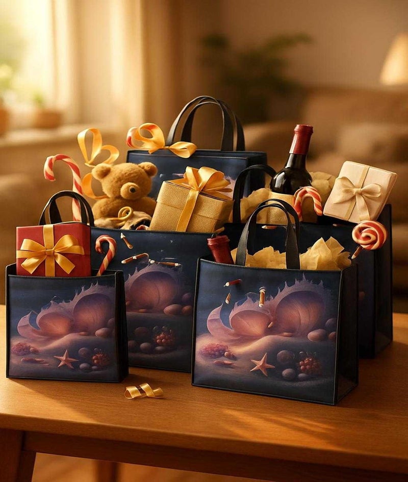 Chocozone Pack of 12 Non Woven Guddy Bags Party Favor Bag Birthday,Party Return Gift Bag Goody Bags for Return Gifts (30cm * 30cm) (Sea Shell) - Image 2