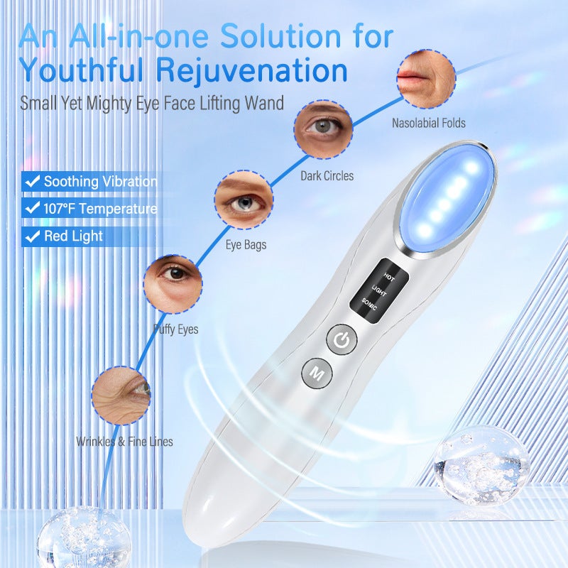 Heating Eye Massage Pen with Red Light Therapy, Tired Skin Revitalizer, and Anti-Puffiness Device - Image 2