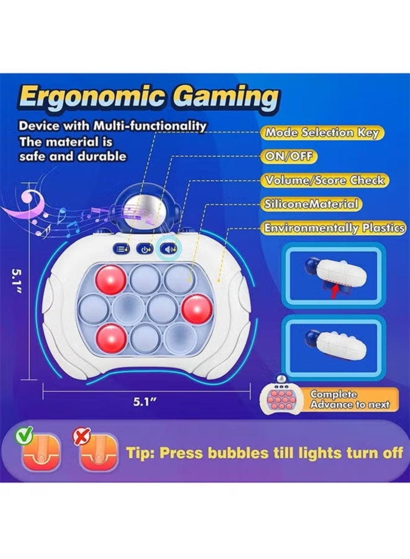 Oldzhan Electronic Quick Press Luminous Popular Game Toy Adult and Children's Puzzle Game Machine Push Bubble Sensory Toy Birthday Gift (Blue) - Image 4