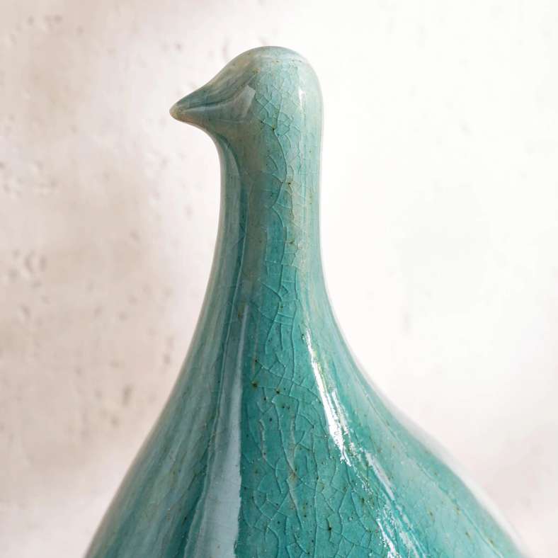 Pan Home Handpainted Bird Sculpture - Blue - Image 2