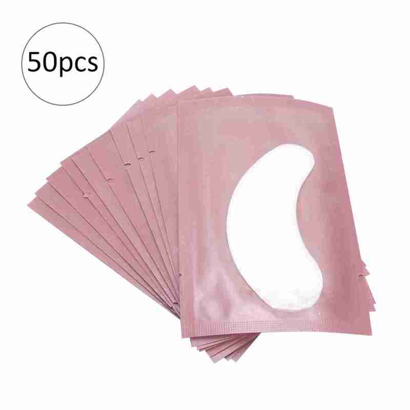 50pcs Eyelash Grafting Isolation Pad Makeup Eyelash Extension Patch Sticker (Pink) - Image 1