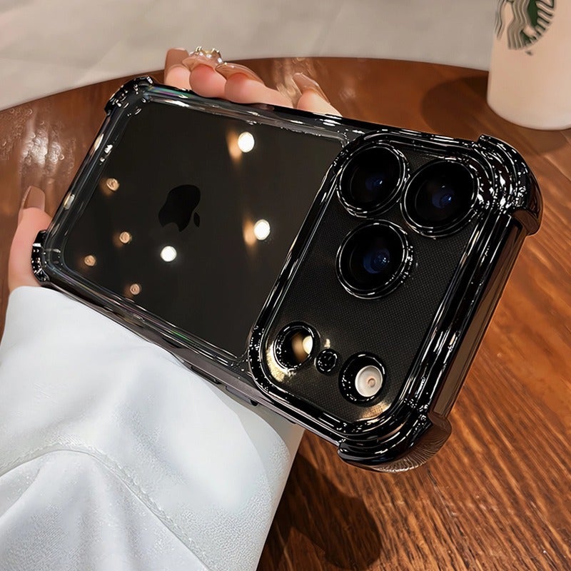 غطاء واقي بAcrylic لـ iPhone 15 / 15 Plus / 15 Pro / 15 Pro Max مع حماية من السقوط وتغطية كاملة مع مقاوم للصدمات مع قبضة مضادة للانزلاق مع مقاوم للخدش باللون Graphite Black مضاد ل. - Image 1