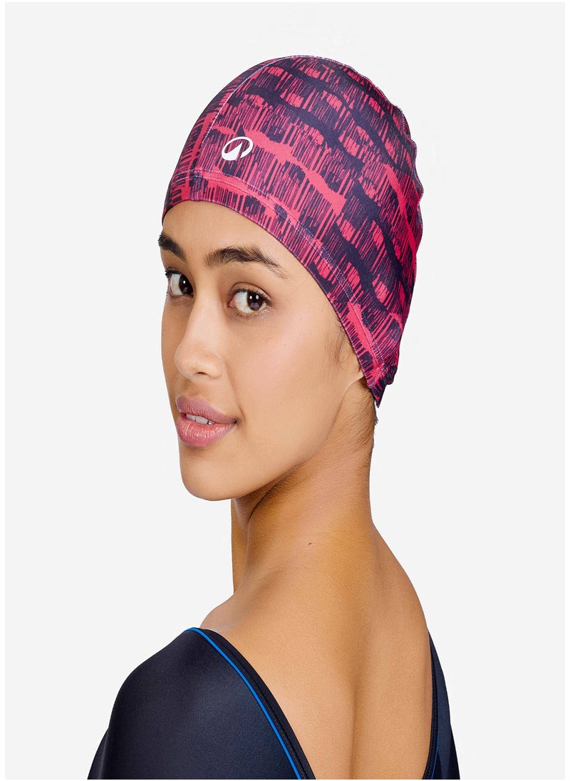 NABAIJI NABAIJI by DECATHLON, Fabric Swim Cap L Secure Fit & Stretchable Red Cray  - Image 2