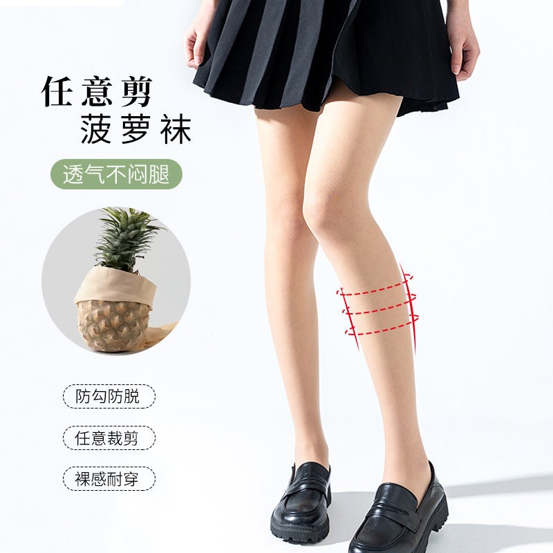 Summer Trendy Pineapple Socks Long Tube Stockings Velvet Women'S Black Stockings Any Cut Ultra-Thin Pantyhose - Image 2