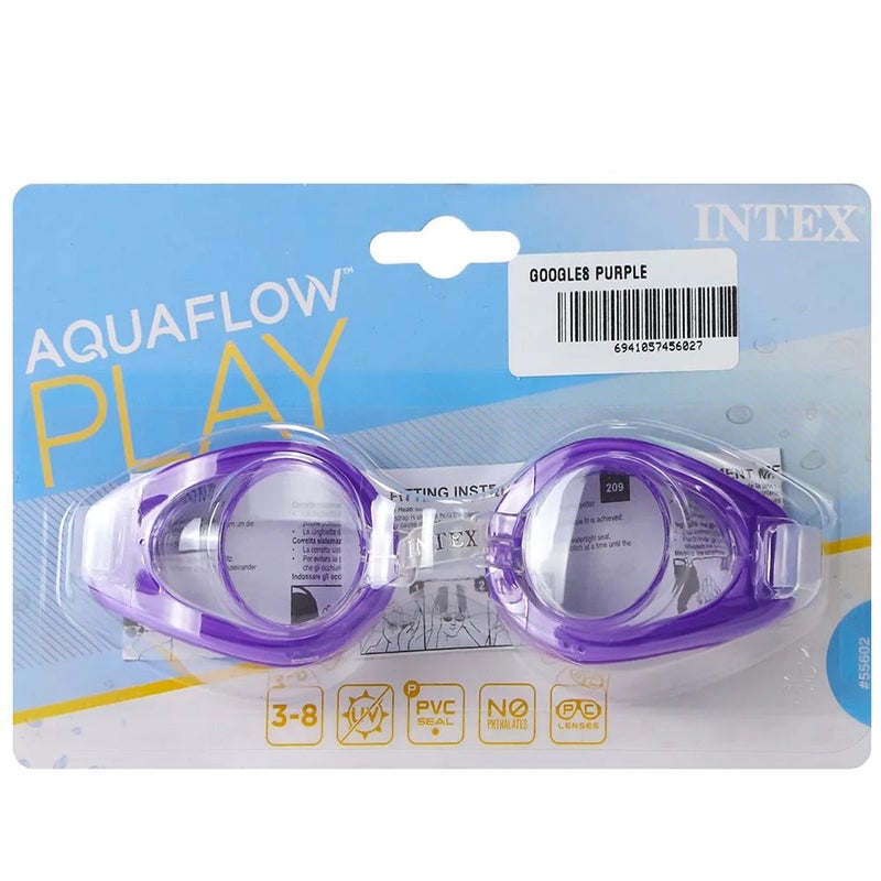 Intex Aqua Flow Swimming and Racing Goggles with White Shades- Purple