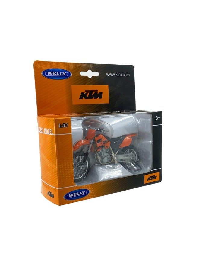 Welly Welly Die Cast Motorcycle Orange KTM 450 SX Racing, 1:18 Scale for Unisex Adult  - Image 5
