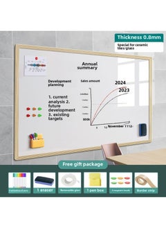 Magnetic Whiteboard Stickers Drawing Board Office Meeting Erasable Wall Stickers Home Teaching Graffiti Small Blackboard Does Not Hurt The Wall-Color:Office Whiteboard [special For Ceramic Tiles And Glass] Does Not Damage The Wall - Wood Grain Frame-Specifications:120x150cm [with Office Gift Package]
