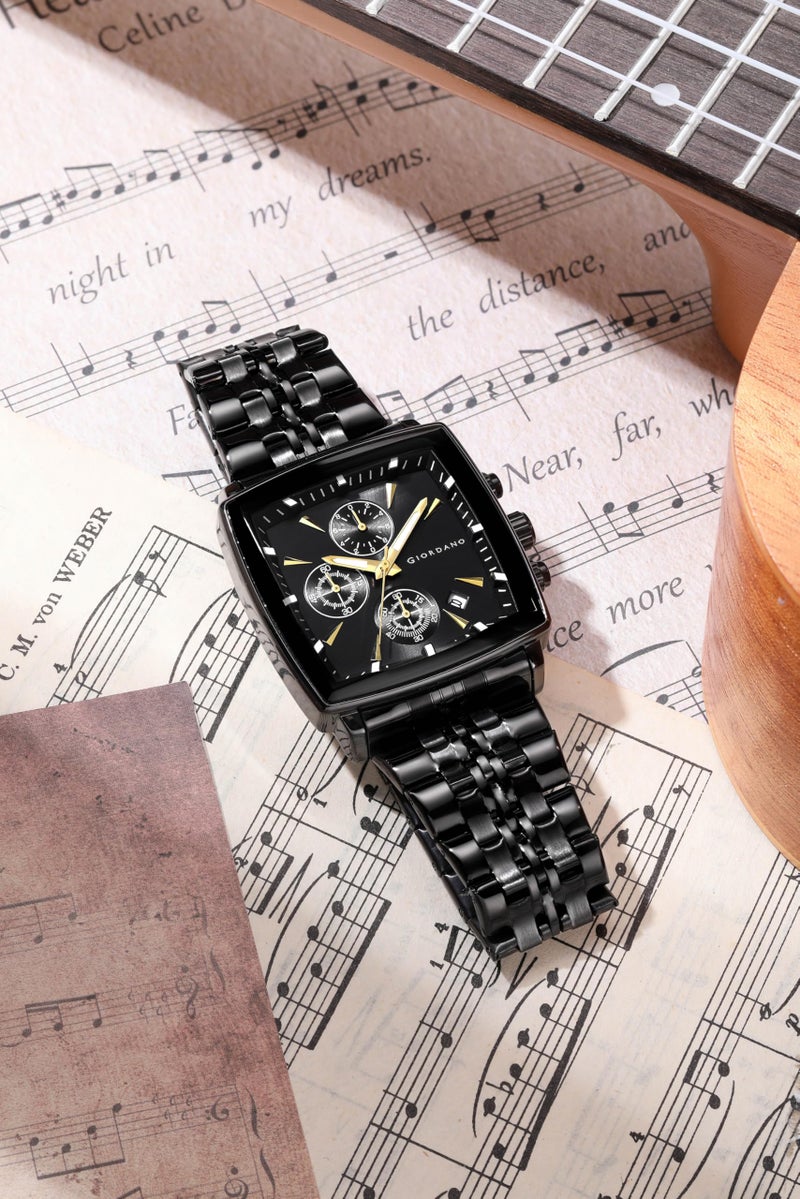Giordano Multi Function Watch for Men with Square Dial, Stainless Steel Strap and Date Display - Image 4