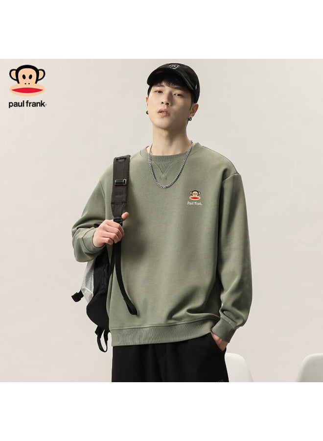 Paul Frank Trendy Crew Neck Gray Sweatshirt For Men, Spring And Autumn Loose Casual Top Undershirt, White Regular, M - Image 4