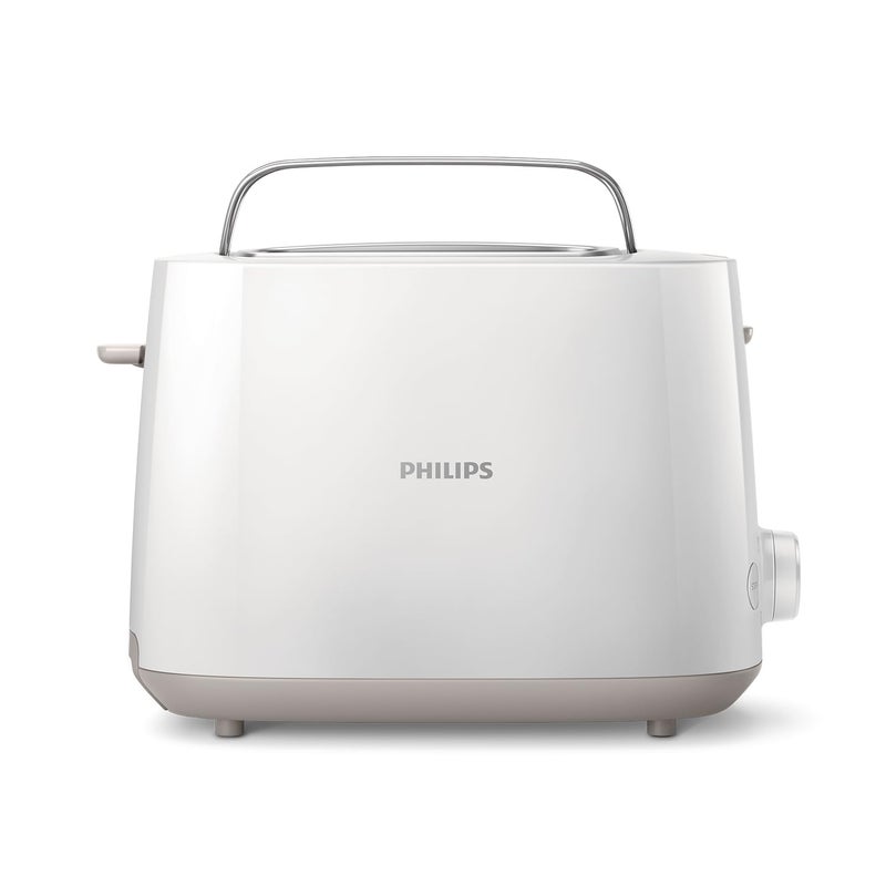 Versuni Philips Toaster Daily Collection - 900W, Plastic, 2 Slots With Bun Warmer, 8 Settings, White - HD2581/01