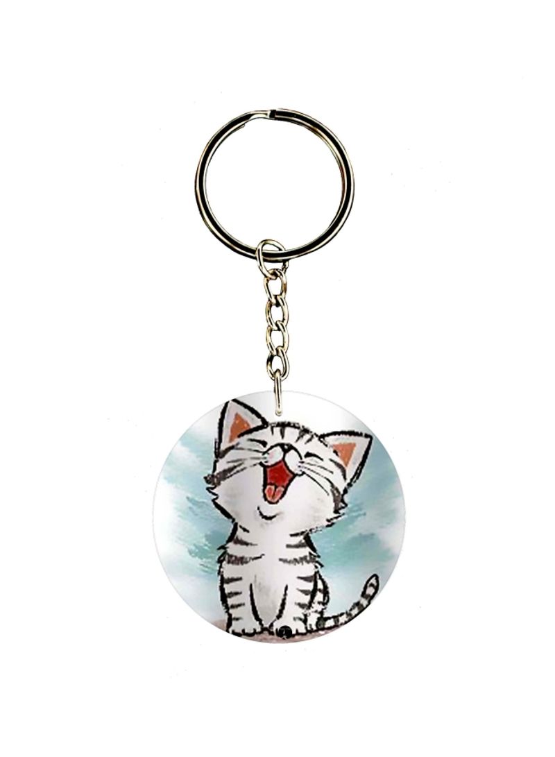 Cat Printed Keychain