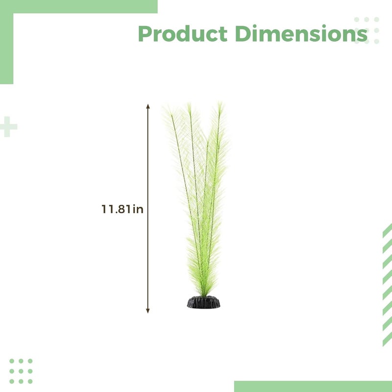 Realistic Artificial Aquarium Plant, Plastic Feather Grass Fish Tank Faux Decor - Image 4