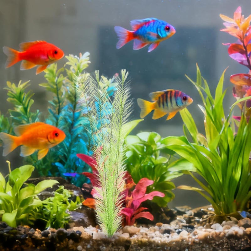 Realistic Artificial Aquarium Plant, Plastic Feather Grass Fish Tank Faux Decor - Image 2