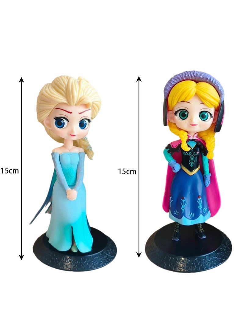 (Generation Elsa and Generation Anna) Model Figure Decoration Doll Cake Baking Ornaments - Image 2