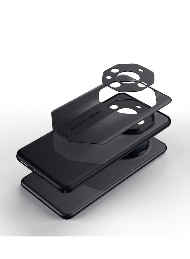 SULADA For Huawei Mate 40 RS Porsche Design SULADA Plain Leather + PC Shockproof Phone Case(Black) - Image 4