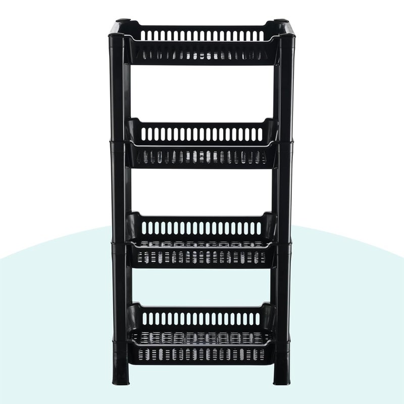 Kuber Industries Pack of 6 Multipurpose Racks For Storage 4Tier Kids Toy OrganizerUnder Wash Basin Office Storage cabinet Shelves Black - Image 2