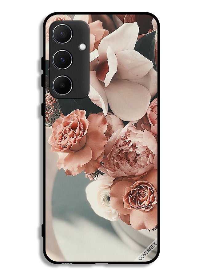 Covernex Samsung Galaxy A55 5G Protective Case Cover Bouquet Of Beautiful Peach Flowers - Image 1
