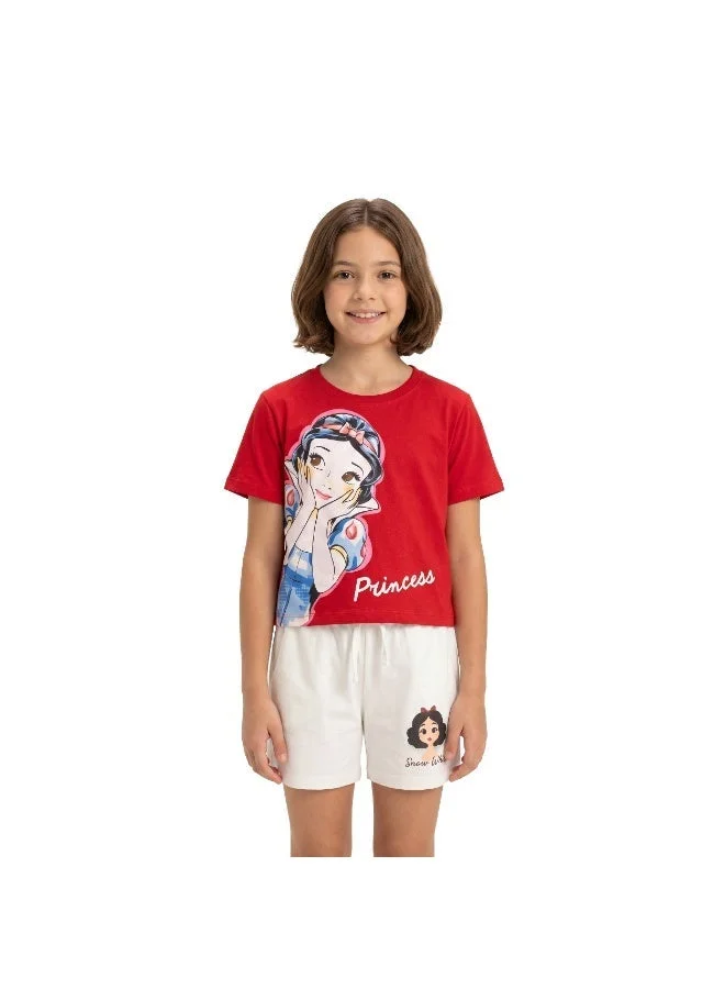 ديزني Disney Snow White Teen Girls Crop T-Shirt & Shorts Set