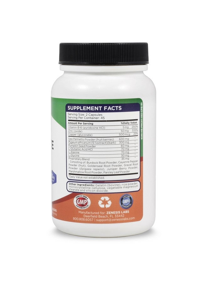 Zenesis Labs زينيسيس لابز صحة البروستاتا مع ساو بالميتو - 90 كبسولة - أيضًا مع زنك، نحاس، بذور اليقطين، جذر الأرقطيون، أحماض أمينية، ومكونات أخرى - إمداد لمدة 45 يومًا - Image 2