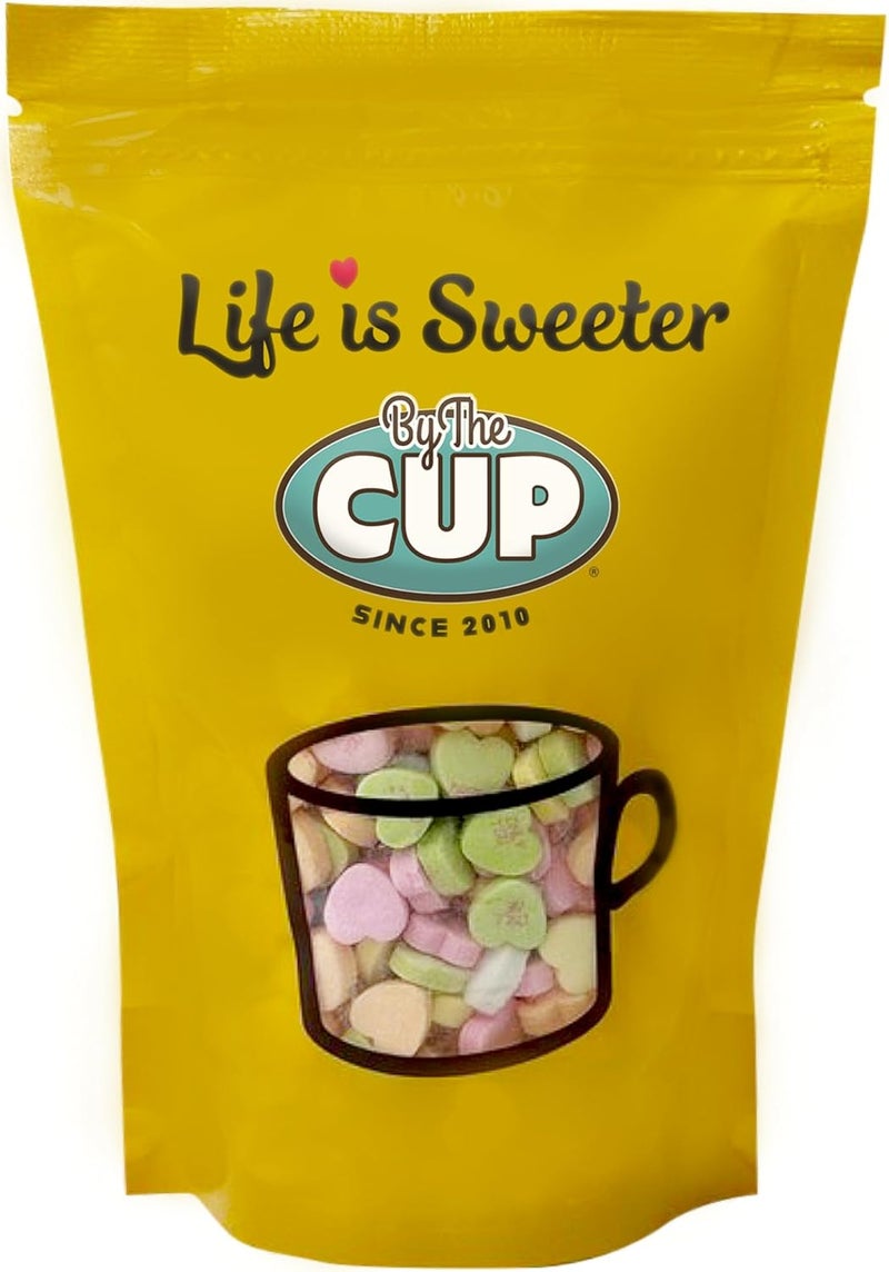By The Cup Small Conversation Hearts 1 Pound Bag - Assorted Flavors - Image 1