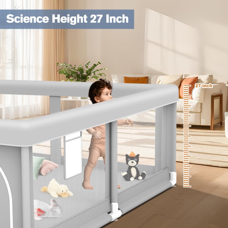 Jaobeem Baby Playpen for Babies and Toddlers 50 x 50 inch, Play Yards Indoor & Outdoor, Sturdy Safety Play Pen with Soft Breathable Mesh, Baby Fence - Image 4