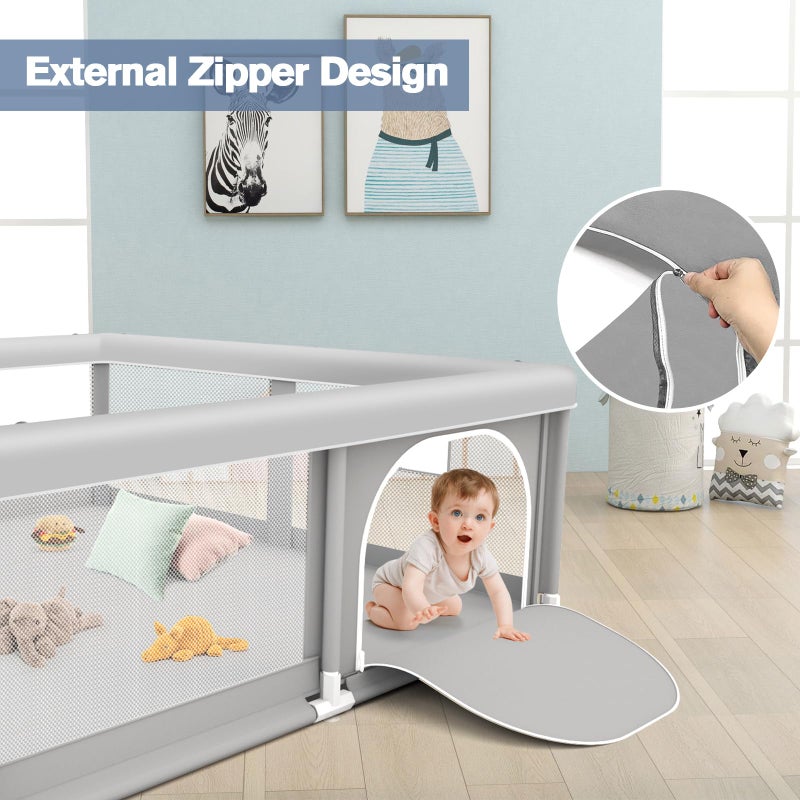 Jaobeem Baby Playpen for Babies and Toddlers 50 x 50 inch, Play Yards Indoor & Outdoor, Sturdy Safety Play Pen with Soft Breathable Mesh, Baby Fence - Image 5