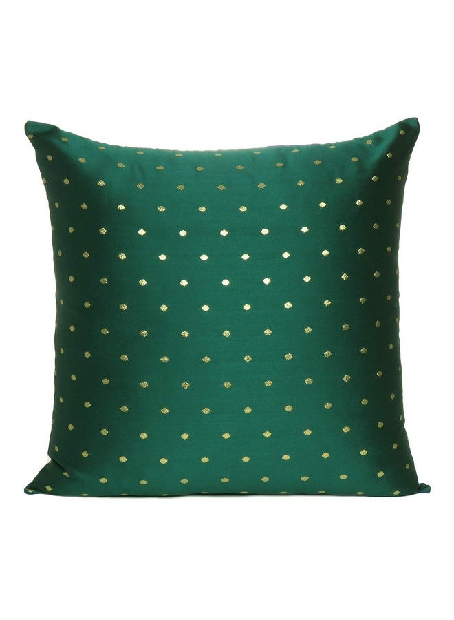 Oussum Art Silk Pillow Cover Cushion Cover Sofa Waist Throw Pillow Case Home Decor Set of 2 (16 x 16, Green) - Image 2