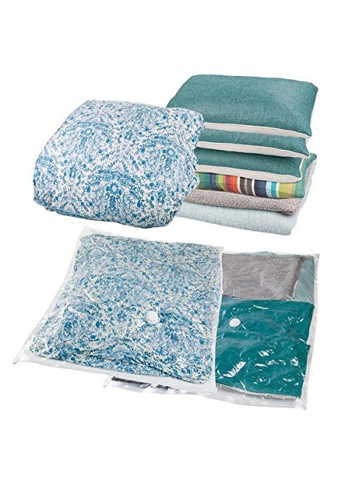 InterDesign Vacuum Storage Bags with Resealable Closure for Closets Drawers Pack of 2 JumboSize  - Image 3