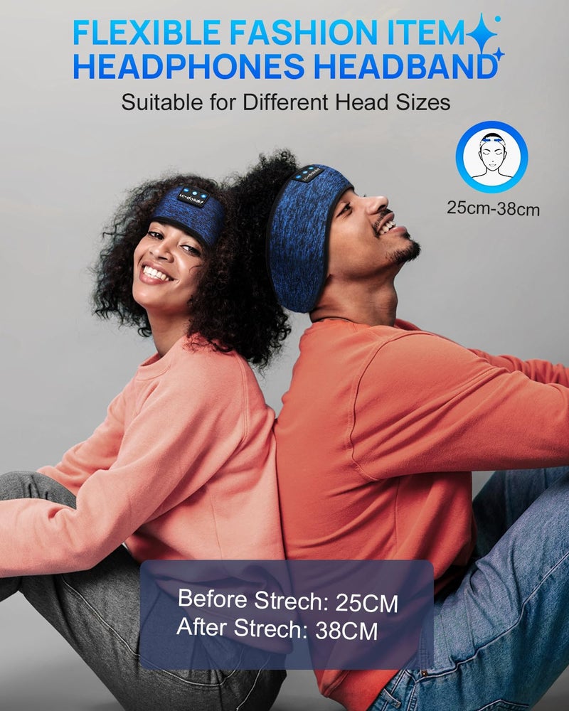 LC-dolida Sleep Headphones Headband Bluetooth 5.4, Sports Headband Earphones Wireless with Speaker Microphone USB C for Women Sleeping Gift Workout Jogging Yoga Insomnia Travel Meditation - Image 5