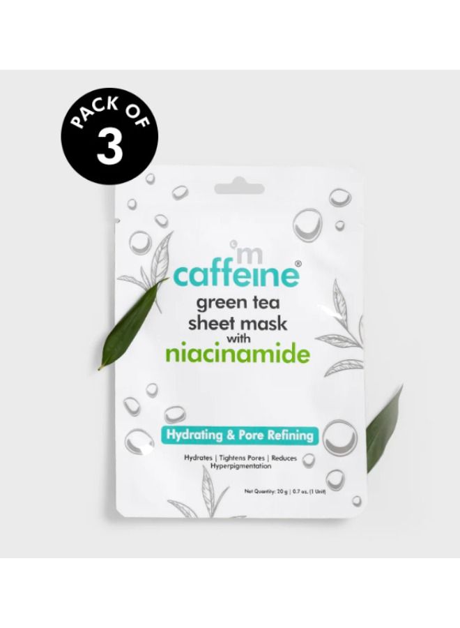 إم كافيين قناع ورقة الشاي الأخضر من نياسيناميد لتنقية المسام - عبوة من 3 قطع - Image 1