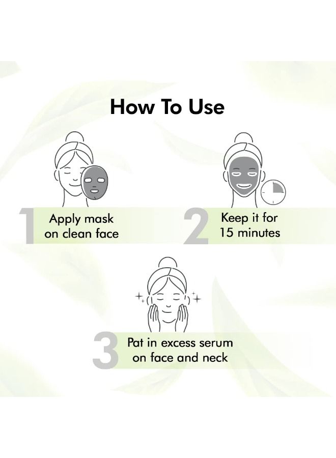 إم كافيين قناع ورقة الشاي الأخضر من نياسيناميد لتنقية المسام - عبوة من 3 قطع - Image 4