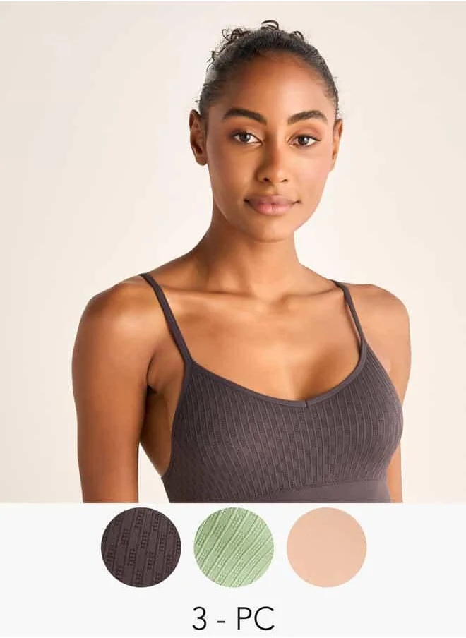 فاف Set of 3 - Textured Sports Bra