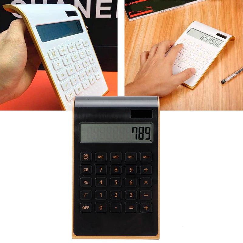 Portable 10 Digits Calculator Ultra Thin Solar Power Calculator for Home Office Business LCD DisplayBlack - Image 4