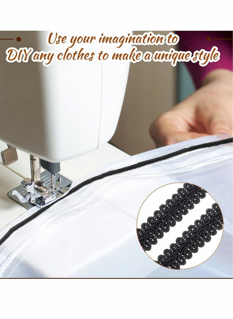 Excefore - Gimp Braid Trim Yard Polyester Woven Braid Trim Upholstery Trim Decorative Gimp Trim for Costume DIY Crafts Sewing Curtain Slipcover  1/2 Inch 20  (Black) - Image 1