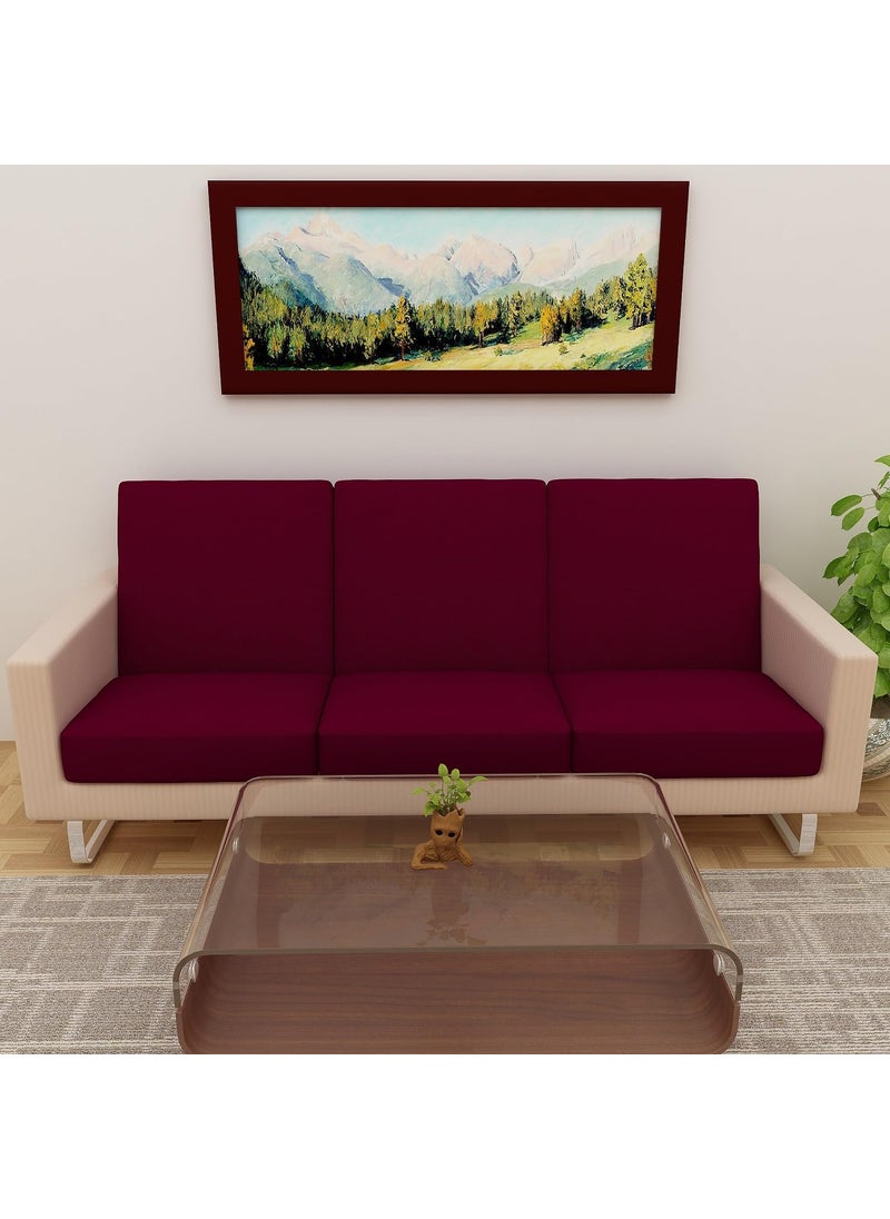 DREAM KING - Dream King Terry Polycotton Sofa Seat Protector Flexible Elastic Stretchable Sofa Cover Sofa Protector Four Seater Color Maroon Size 23 inch X 23 inch Pack of 6 - Image 1