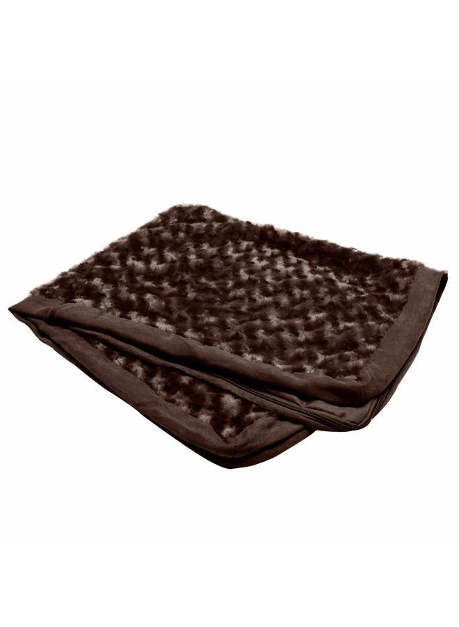 Furhaven Replacement Dog Bed Cover Ultra Plush Faux Fur & Suede Mattress, Machine Washable - Chocolate, Jumbo (X-Large) - Image 1